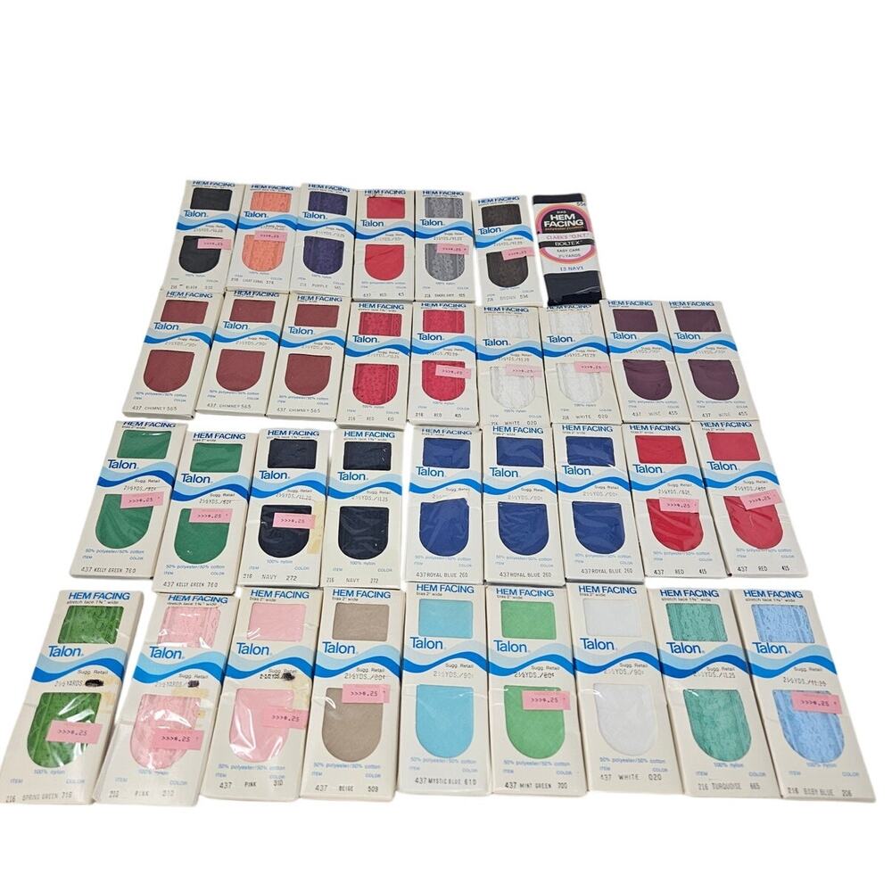 Lot of 34 Deadstock Vintage Talon Hem Facing 2.5 Yds Sewing Tailor Dressmaking